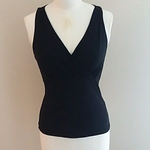 WHBM Cross Front Black Top